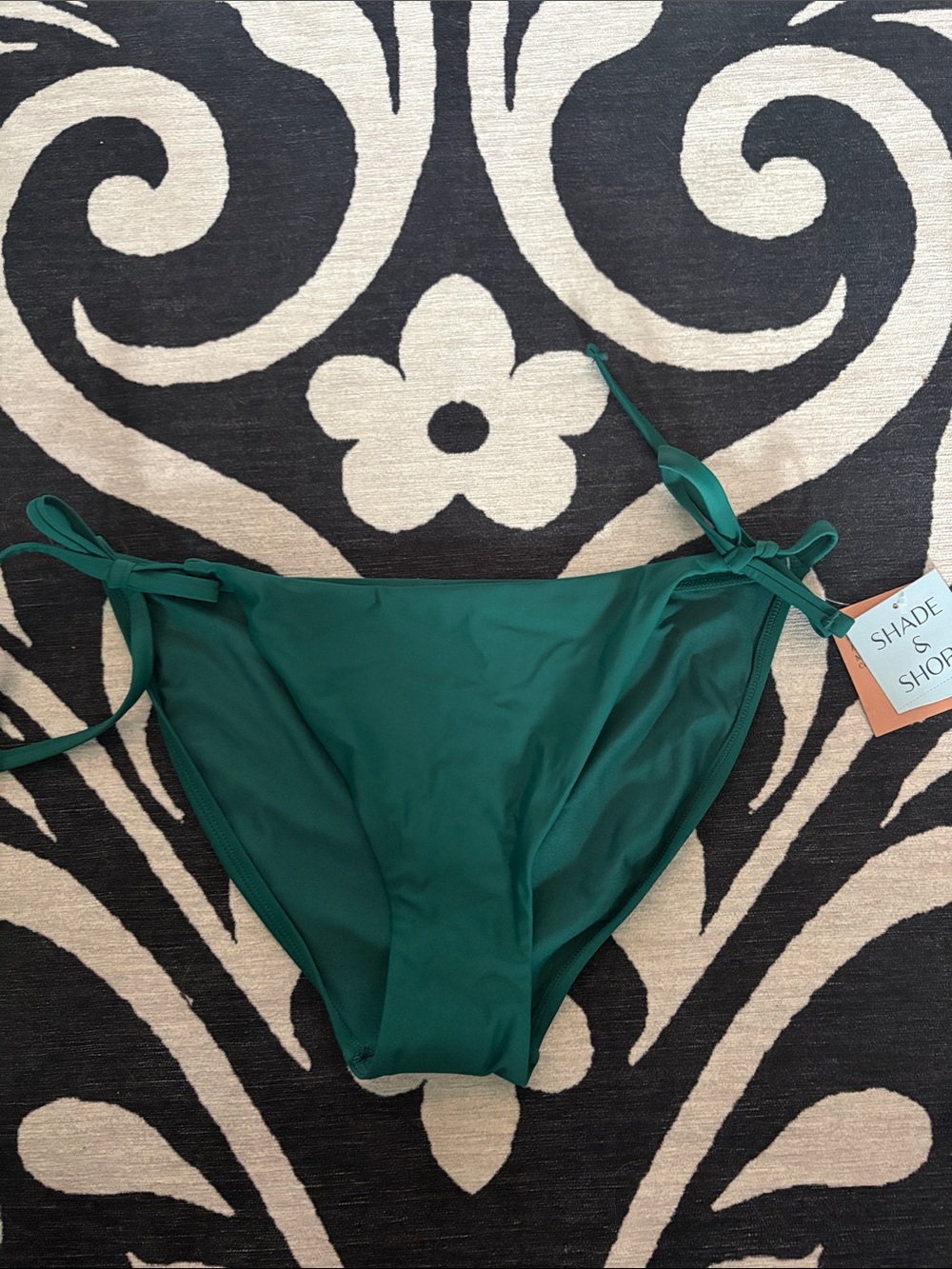 Shade & Shore Dark Emerald Green Tie-Side Bikini Bottoms